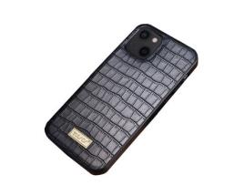 Capa TPU + PU SULADA textura de crocodilo, híbrido preto para iPhone 13 mini 5.4