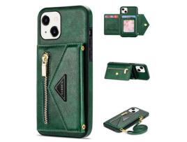 Capa PU N.BEKUS verde escuro para iPhone 13 mini 5.4