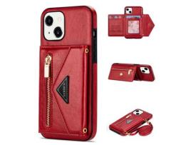 Capa PU N.BEKUS vermelho para iPhone 13 mini 5.4