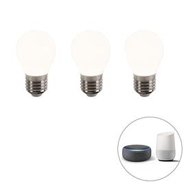 Set van 3 smart E27 dimbare LED lampen P45 4,5W 400 lm 2200-4000K