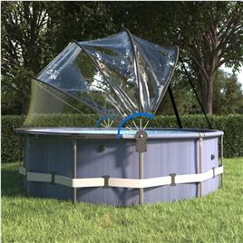 vidaXL Cúpula de piscina c/ suporte redondo 406x203 cm PVC