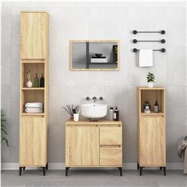 vidaXL Armário WC 30x30x100 cm derivados de madeira carvalho sonoma