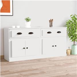 vidaXL Aparadores 2 pcs derivados de madeira branco