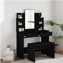 vidaXL Toucador com espelho 96x40x142 cm preto