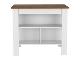 Ilha de Cozinha TUHOME Cala (Branco/Caramelo - MDF - 90 x 103 x 70 cm)