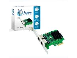 Placa DONKEY PC Pcie de Rede com 2 Portas Rj45