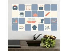 29,5*17,7 polegadas Autocolante autocolante de gorduras e humidade resistente à humidade para tampos de cozinha Azul