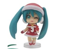 Figura Aksi Anime Hatsune Miku Hadiah Ornamen Koleksi Mainan Buatan Tangan Versi Q Lucu Natal