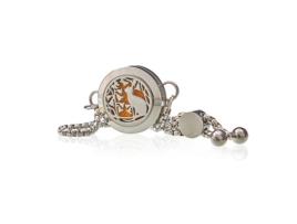 Pulseira de Corrente de Aromaterapia Gato e Flores 20Mm