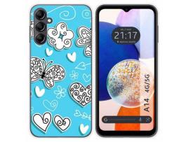 Capa para Samsung Galaxy A14 4G / 5G TUMUNDOSMARTPHONE Desenhos Mariposas Multicor
