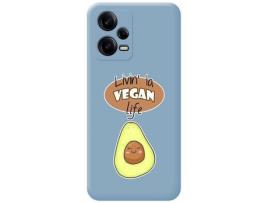 Capa para Xiaomi Redmi Note 12 Pro+ Plus 5G TUMUNDOSMARTPHONE Silicone Líquida Desenhos Vegan Life Azul