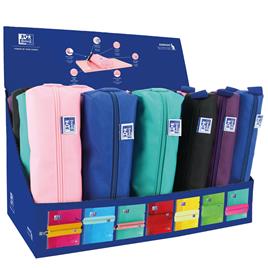 Oxford Kangoo Teens Expositor de 24 Estuches (12 rectangulares medianos, 12 redondos pequeños) - Goma Elastica para unirlo al Cu