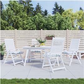 vidaXL Almofadões p/ cadeira 4 pcs 40x40x7 cm tecido padrão folhas