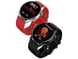 Smartwatch COLMI I30 Prateado com Pulseira de Silicone Vermelho