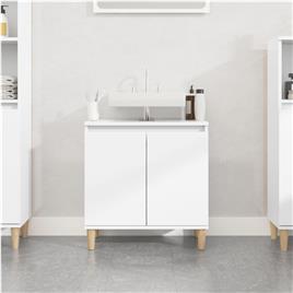 vidaXL Móvel p/ lavatório 58x33x60 cm deriv. madeira branco brilhante
