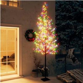vidaXL Árvore de Natal 600 LEDs flor cerejeira luz colorida 300 cm
