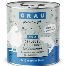 GRAU Adult sem cereais 12 x 800 g - Pack económico - Aves e peixe de mar