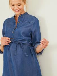 Vestido em ganga leve, para grávida azul escuro desbotado