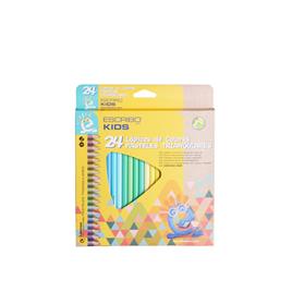 Lápis Cor Triangular 24 Cores Pastel