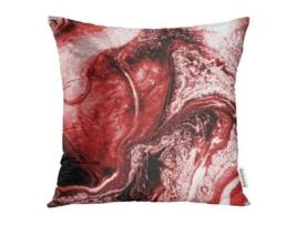 Fronha de Almofada ECZJNT guache natural turca de mármore muito vermelho dourado Ebru (40x40 cm)
