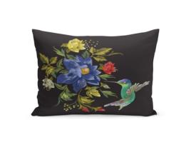Fronha de Almofada ECZJNT Bordada com Flores de Beija-flor (50x75 cm)