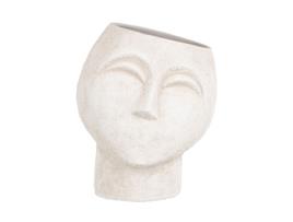 Plantador Cerâmica Creme 19 x 19 x 20 cm BIGBUY GARDEN