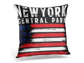 Fronha de Almofada ECZJNT Azul USA New York City Freedom Bandeira Americana Grunge Graphics Red Patriotic (45x45 cm)