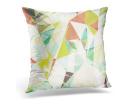 Fronha de Almofada ECZJNT Triângulos Formas Coloridas Folhetos Mídia Impressa Livro (50x50 cm)