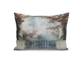 Fronha de Almofada ECZJNT Castelo Fantasia Arco Varanda Colorida Rose Vines 3D (50x75 cm)