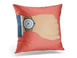 Fronha de Almofada ECZJNT Relógio de Pulso Mão Empresário Suit Time Relógio de Pulso Homem Relógio Cheques Plana (40x40 cm)