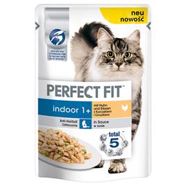 Perfect Fit Indoor 1+ Saquetas - Pack económico: 24 x 85 g (Frango e ervilhas)