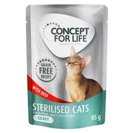 Concept for Life 48 x 85 g - Pack económico - Sterilised sem cereais vaca em molho