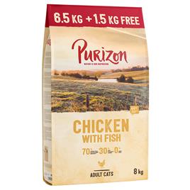 Purizon Adult 8 kg ração para gatos em promoção: 1,5 kg grátis! - Adult com frango e peixe (6,5 kg + 1,5 kg grátis)