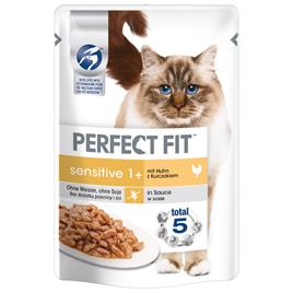 Perfect Fit 96 x 85 g - Pack económico - Sensitive 1+ com frango