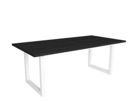 Mesa de Refeição SKRAUT HOME Tetrix 10 Lugares (Preto - Melamina - 194 x 90 x 75 cm)