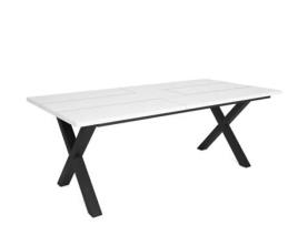 Mesa de Refeição SKRAUT HOME Tetrix 10 Lugares (Branco - Melamina - 194 x 90 x 75 cm)