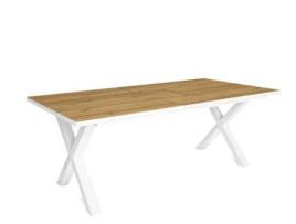 Mesa de Refeição SKRAUT HOME Tetrix 10 Lugares (Carvalho e Branco - Melamina - 194 x 90 x 75 cm)