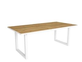 Mesa de Refeição SKRAUT HOME Tetrix 10 Lugares (Carvalho e Branco - Melamina - 194 x 90 x 75 cm)