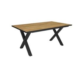 Mesa de Refeição SKRAUT HOME Tetrix 8 Lugares (Carvalho e Preto - Melamina - 167 x 90 x 75 cm)