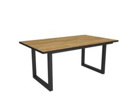 Mesa de Refeição SKRAUT HOME Tetrix 8 Lugares (Carvalho e Preto - Melamina - 167 x 90 x 75 cm)