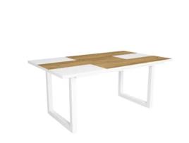 Mesa de Refeição SKRAUT HOME Tetrix 8 Lugares (Carvalho e Branco - Melamina - 167 x 90 x 75 cm)