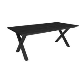 Mesa de Refeição SKRAUT HOME Tetrix 10 Lugares (Preto - Melamina - 194 x 90 x 75 cm)