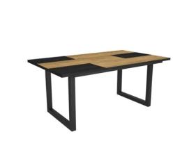 Mesa de Refeição SKRAUT HOME Tetrix 8 Lugares (Carvalho e Preto - Melamina - 167 x 90 x 75 cm)