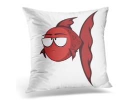 Fronha de Almofada ECZJNT Adorável Desenho Animado Angry Goldfish Vermelho Branco (40x40 cm)