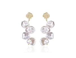 Brincos em Ouro/Pérola Branca AILORIA Satu (Branco - 4.5 x 1.6 x 0.2 cm)