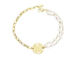 Bracelete em Ouro/Pérola Branca AILORIA Shirushi (Branco - 23 x 0.2 x 2 cm)