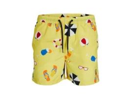 Calção de Banho Homem JACK & JONES  BIG PRINTS  Amarelo M
