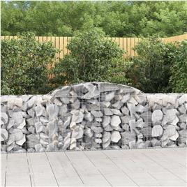 vidaXL Cestos gabião arqueados 12pcs 300x50x80/100cm ferro galvanizado