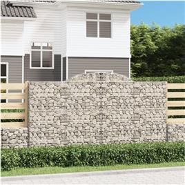 vidaXL Cestos gabião arqueados 8pcs 300x30x160/180cm ferro galvanizado