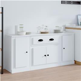 vidaXL Aparadores 3 pcs madeira processada branco